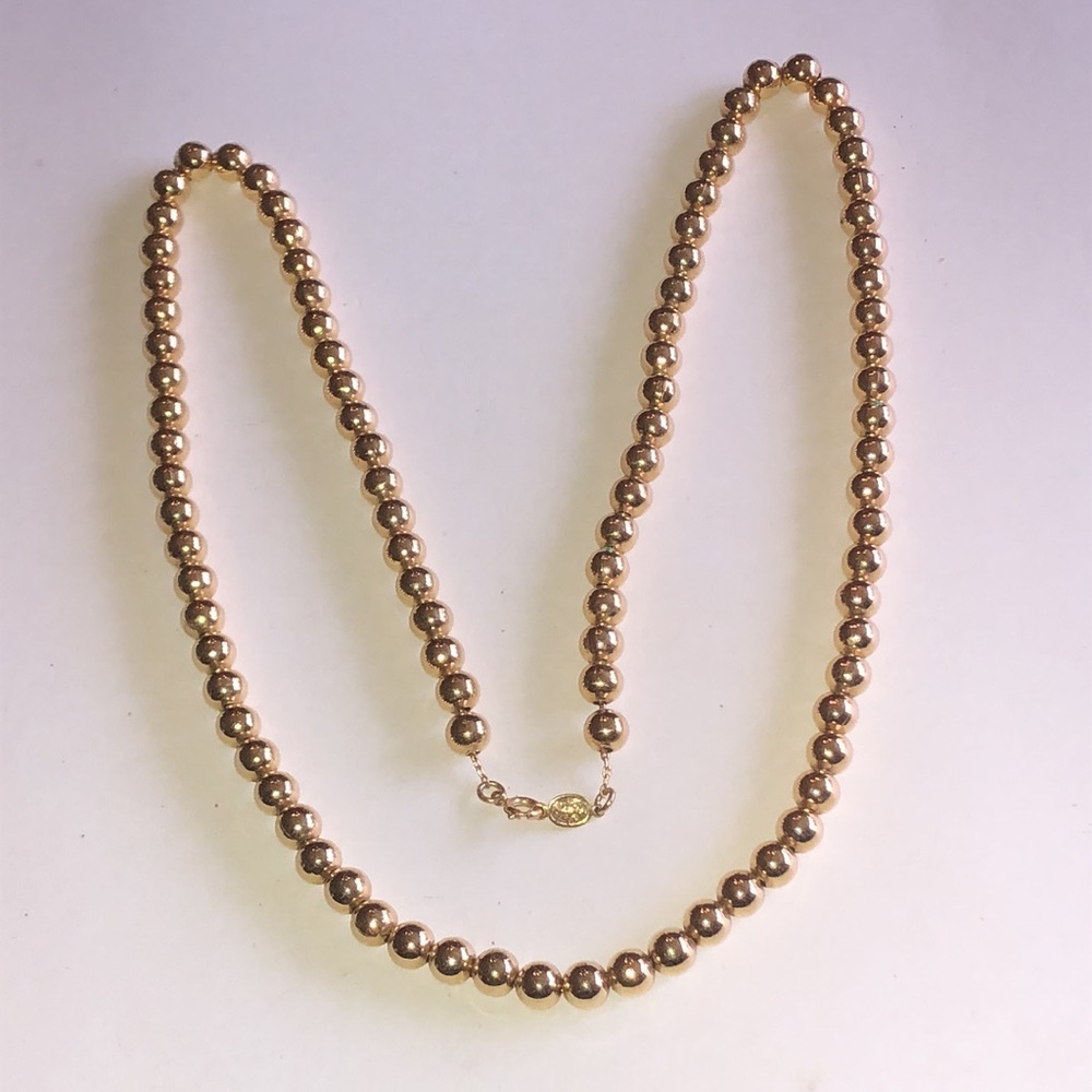 Napier Classic Gold Tone Beaded Vintage Necklace